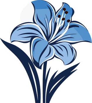 Elegant blue lily flower with intricate details vector