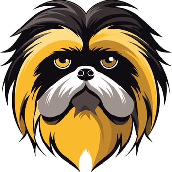 A dog head with a black and yellow fur vector
