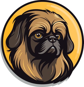 A cute cartoon pekingese dog with a funny expression, perfect for pet lovers, websites, and branding vector