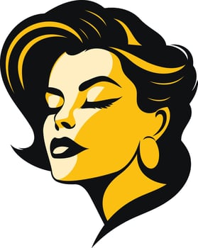 Retro illustration of a beautiful woman with closed eyes, perfect for vintage branding or beauty products vector