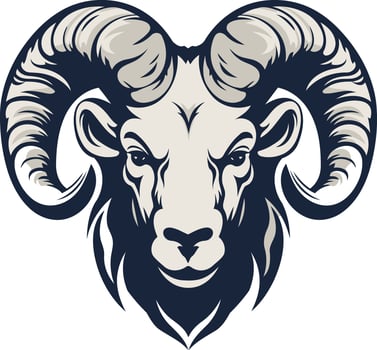 Powerful ram head illustration, perfect for sports teams, branding, and more vector