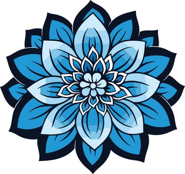 A beautiful, intricate blue flower with delicate white accents vector