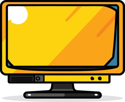 A cartoon illustration of a yellow television set with a blank screen, perfect for adding your own text or image vector