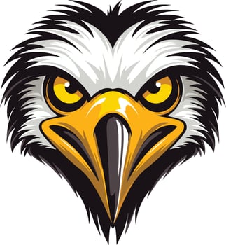 Fierce eagle head mascot design, perfect for sports teams, brands, or any design needing a strong, bold image vector