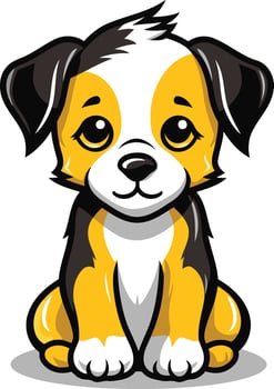 Adorable cartoon puppy with big eyes and a cute smile vector