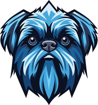 Blue Toned Brussels Griffon Dog Portrait vector