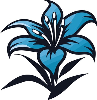 Blue lily flower logo, simple and elegant design perfect for branding, beauty, and nature-related businesses vector