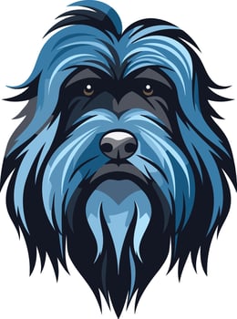 Cool and stylish illustration of a dog's face with blue fur vector