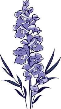 A delicate purple flower with intricate details, perfect for adding a touch of nature to your designs vector