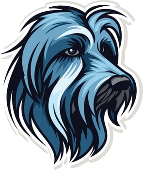 A powerful and fierce blue dog head illustration, perfect for branding, logos, and sports mascots vector