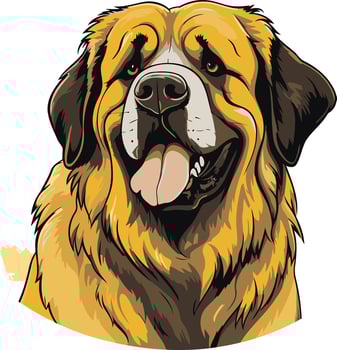 Cute cartoon illustration of a bernese mountain dog with a friendly expression vector