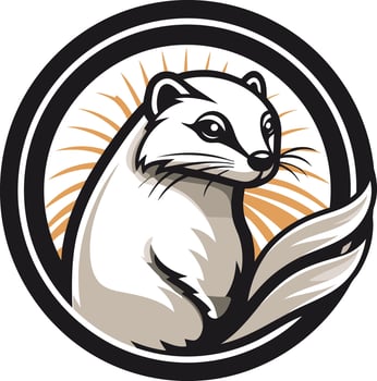 A bold, black and white illustration of a weasel, perfect for a mascot or logo vector