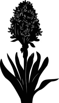 A simple yet striking silhouette of a hyacinth flower vector