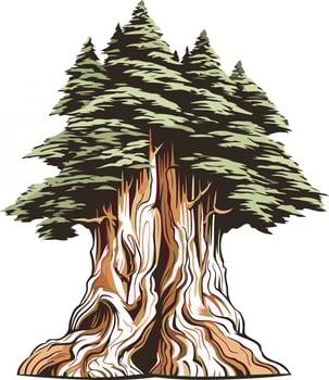 A Detailed Illustration of a Majestic Redwood Tree vector