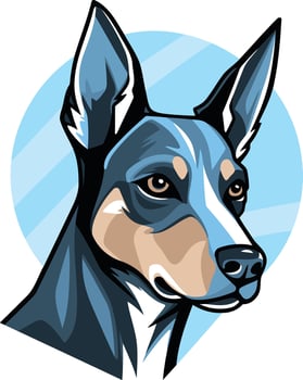 Blue and White Dog Portrait vector