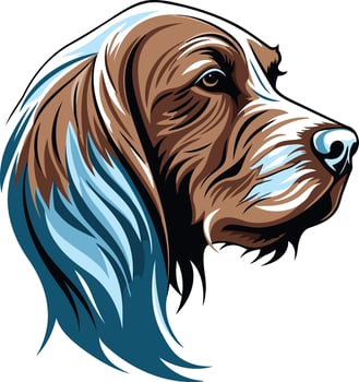 Brown Dog Portrait With Blue Highlights vector