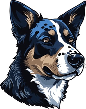Portrait of a Blue Merle Border Collie vector
