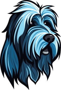 Blue Shaded Illustration of a Dog vector