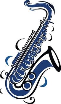 Blue Saxophone Illustration vector