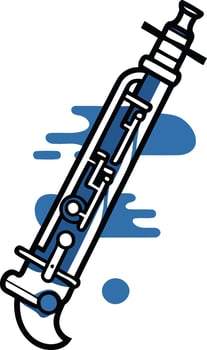 Blue Oboe Illustration vector