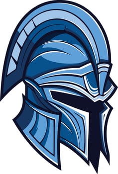 Blue Spartan Helmet Illustration vector