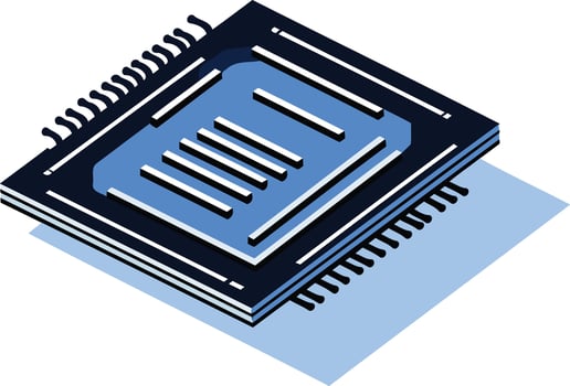 Isometric Illustration of a Microchip vector