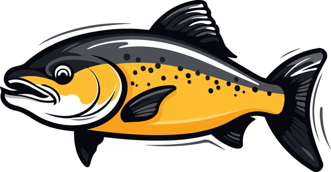 Cartoon Illustration of a Salmon Fish vector