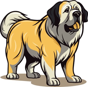 Cartoon Illustration of a Big Friendly Dog vector