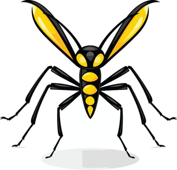 Cartoon Wasp Illustration vector