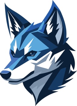 Abstract Blue Wolf Head Illustration vector