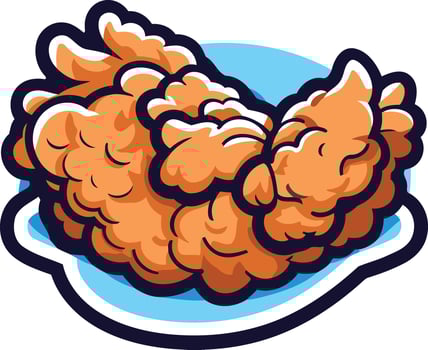 Cartoon Fried Chicken Illustration vector