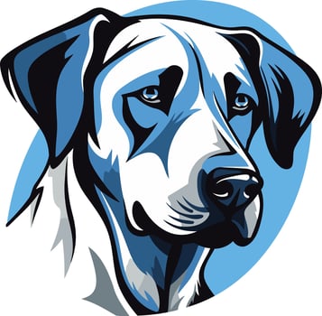 A dog with blue eyes and a black nose vector