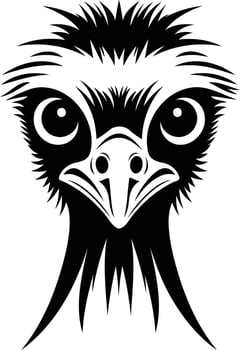 Emu head tattoo design vector