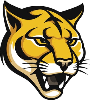 Fierce and powerful cougar mascot head, perfect for sports teams, logos, and branding vector