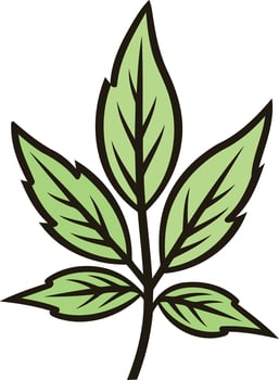 Simple and elegant green leaf illustration, perfect for nature-themed branding, logos, and website designs vector