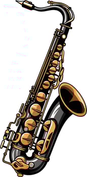 Black and Gold Saxophone vector