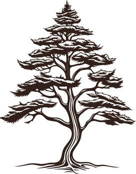 Detailed Illustration of a Single Tree vector