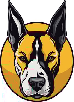 A fierce and powerful dog head logo, perfect for businesses and brands seeking a bold and confident image vector