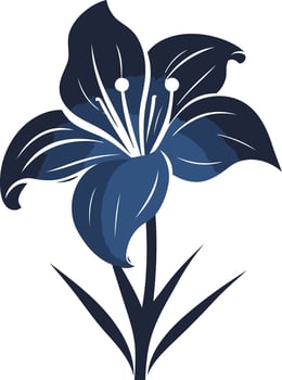 A minimalist, elegant blue lily silhouette perfect for branding, invitations, or social media vector