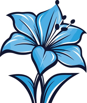 A simple and elegant blue lily flower, perfect for adding a touch of nature and beauty to your designs vector