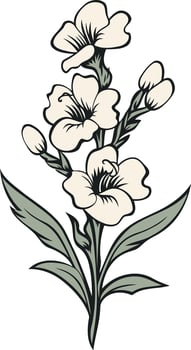 Elegant White Flowers with Green Foliage vector