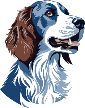 A charming, stylized illustration of a friendly dog looking to the side vector