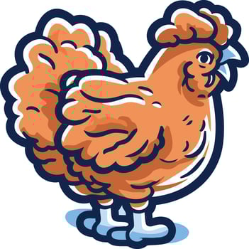 A cartoon chicken standing on its hind legs vector