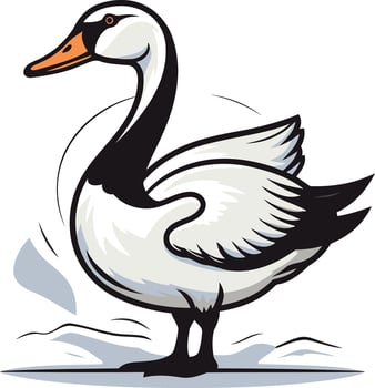 A cartoon illustration of a cute and friendly goose, perfect for children's books, educational materials, or branding for farm-related businesses vector