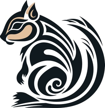 Abstract Tribal Squirrel Design vector
