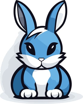 Cute blue bunny mascot illustration, perfect for branding, logos, and children's products vector