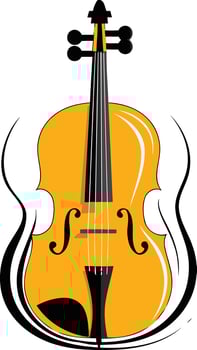 A simple yet elegant illustration of a violin with flowing lines, perfect for music-related designs and branding vector
