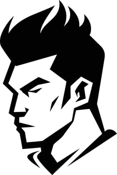 A man's face with a mohawk haircut vector
