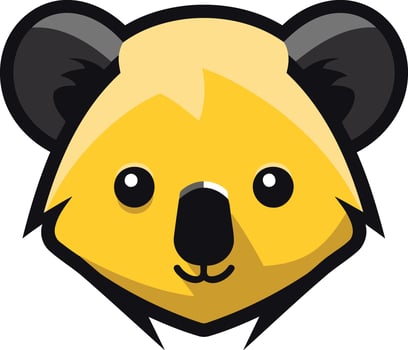 A cartoon bear head with a yellow face vector