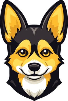 Cute and friendly cartoon illustration of a smiling corgi dog vector